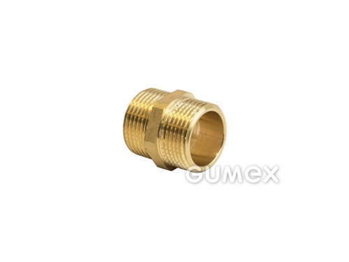 Šroubení pro kapaliny, vnější závit G 1/8" - vnější závit G 1/8", 10bar, -5°C/+100°C, mosaz